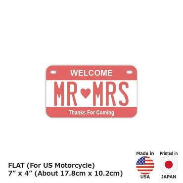 カスタムライセンスプレート型看板 【中・USバイク用】カラー・ピンク/オリジナルアメリカナンバープレート