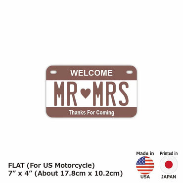 カスタムライセンスプレート型看板 【中・USバイク用】カラー・ブラウン/オリジナルアメリカナンバープレート