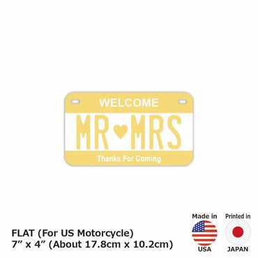 カスタムライセンスプレート型看板 【中・USバイク用】カラー・イエロー/オリジナルアメリカナンバープレート