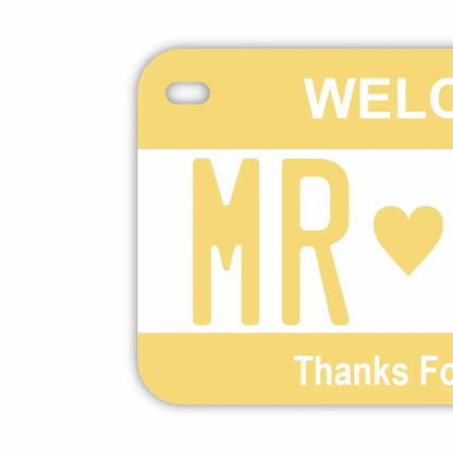 【中・USバイク用】カラー・イエロー/オリジナルアメリカナンバープレート PL8HERO