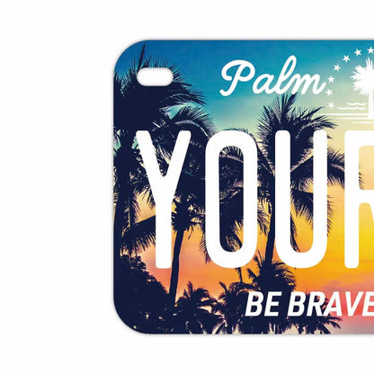 【中・USバイク用】ヤシの木・サンセット/オリジナルアメリカナンバープレート PL8HERO