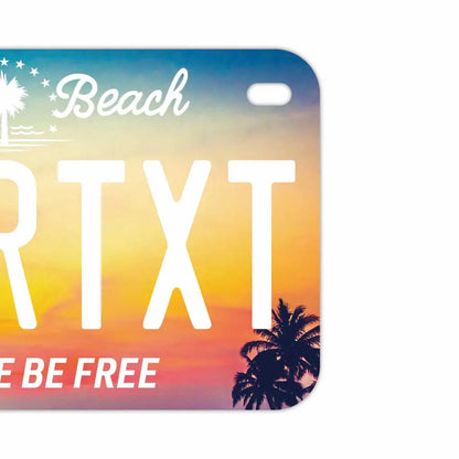 【中・USバイク用】ヤシの木・サンセット/オリジナルアメリカナンバープレート PL8HERO