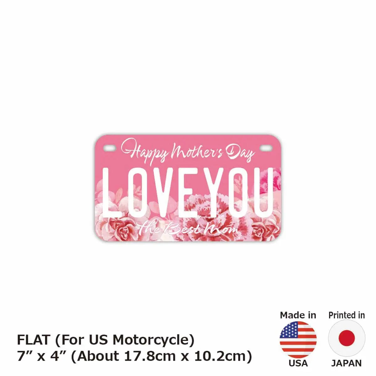 【中・USバイク用】母の日・フラワー/オリジナルアメリカナンバープレート PL8HERO