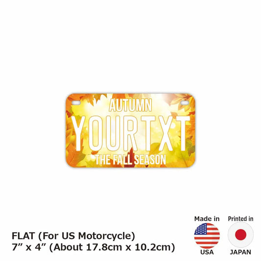 【中・USバイク用】紅葉・イエロー/オリジナルアメリカナンバープレート PL8HERO