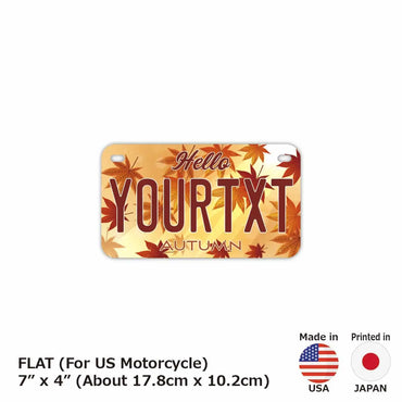 定制车牌标志【适用于美国摩托车】秋叶棕色/原装美国车牌