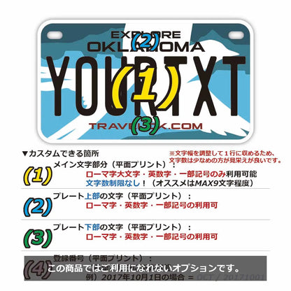 【中・USバイク用】オクラホマ/オリジナルアメリカナンバープレート PL8HERO