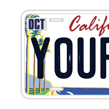 【大・US車用】カリフォルニア・ヤシの木/オリジナルアメリカエンボスナンバープレート おしゃれ表札看板 PL8HERO