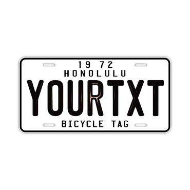 [Large/US Car] Hawaii Bicycle Tag/White/Original American Embossed License Plate Fashionable Nameplate Sign