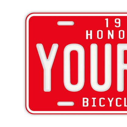 【大・US車用】ハワイ自転車タグ・レッド/オリジナルアメリカエンボスナンバープレート おしゃれ表札看板 PL8HERO