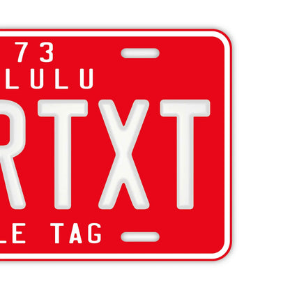 【大・US車用】ハワイ自転車タグ・レッド/オリジナルアメリカエンボスナンバープレート おしゃれ表札看板 PL8HERO