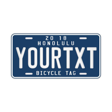 [Large/US Car] Hawaii Bicycle Tag/Blue/Original American Embossed Number Plate Fashionable Nameplate Sign
