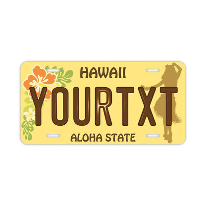 【大・US車用】ハワイ・フラガール/オリジナルアメリカエンボスナンバープレート おしゃれ表札看板 PL8HERO