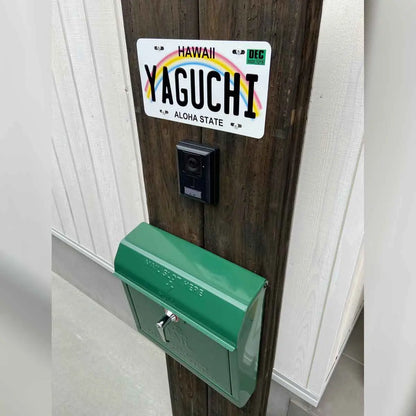 【大・US車用】ハワイ・レインボー/オリジナルアメリカエンボスナンバープレート おしゃれ表札看板 PL8HERO