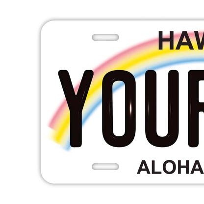 【大・US車用】ハワイ・レインボー/オリジナルアメリカエンボスナンバープレート おしゃれ表札看板 PL8HERO