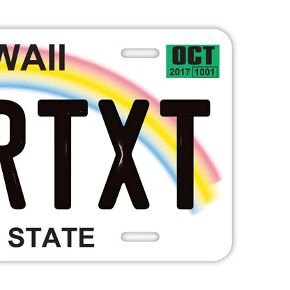 【大・US車用】ハワイ・レインボー/オリジナルアメリカエンボスナンバープレート おしゃれ表札看板 PL8HERO