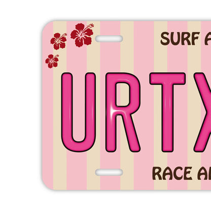 【大・US車用】ワーゲンバス・ピンク/オリジナルアメリカエンボスナンバープレート おしゃれ表札看板 PL8HERO