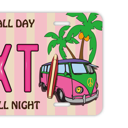 【大・US車用】ワーゲンバス・ピンク/オリジナルアメリカエンボスナンバープレート おしゃれ表札看板 PL8HERO