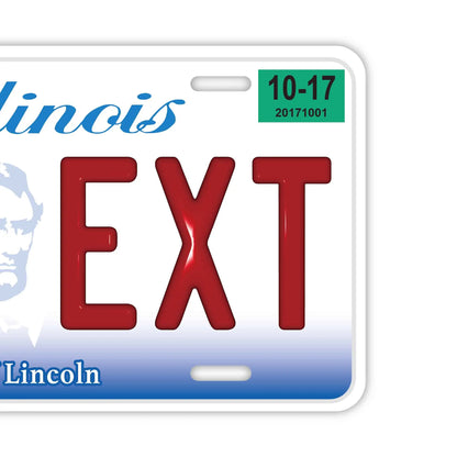 【大・US車用】イリノイ/オリジナルアメリカエンボスナンバープレート おしゃれ表札看板 PL8HERO