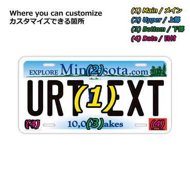 [Large/US Car] Minnesota/Original American Embossed License Plate Fashionable Nameplate Sign