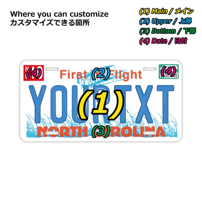 【大・US車用】ノースカロライナ/オリジナルアメリカエンボスナンバープレート おしゃれ表札看板 PL8HERO