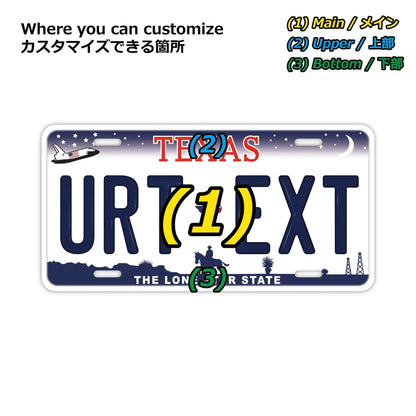 【大・US車用】テキサス/オリジナルアメリカエンボスナンバープレート おしゃれ表札看板 PL8HERO