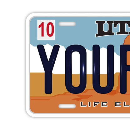 【大・US車用】ユタ/オリジナルアメリカエンボスナンバープレート おしゃれ表札看板 PL8HERO