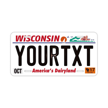 【大・US車用】ウィスコンシン/オリジナルアメリカエンボスナンバープレート おしゃれ表札看板 PL8HERO