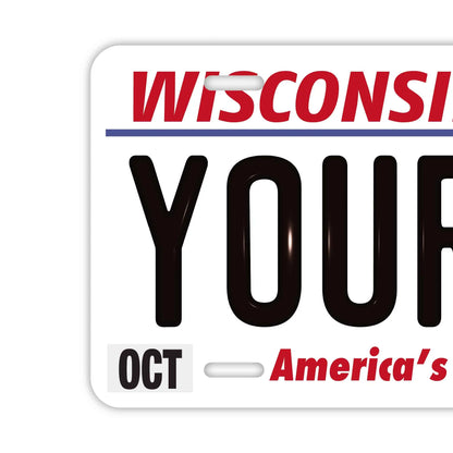 【大・US車用】ウィスコンシン/オリジナルアメリカエンボスナンバープレート おしゃれ表札看板 PL8HERO