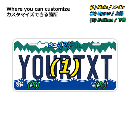 【大・US車用】ブリティッシュコロンビア・パーソナライズド/オリジナルカナダエンボスナンバープレート おしゃれ表札看板 PL8HERO