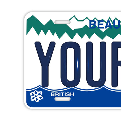 【大・US車用】ブリティッシュコロンビア・パーソナライズド/オリジナルカナダエンボスナンバープレート おしゃれ表札看板 PL8HERO