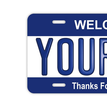 【大・US車用】カラー・ネイビー/オリジナルアメリカエンボスナンバープレート おしゃれ表札看板 PL8HERO