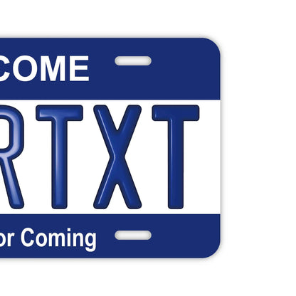 【大・US車用】カラー・ネイビー/オリジナルアメリカエンボスナンバープレート おしゃれ表札看板 PL8HERO