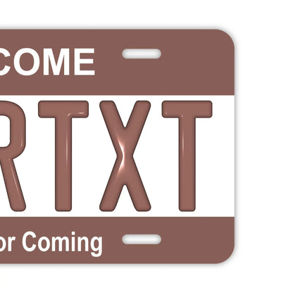 【大・US車用】カラー・ブラウン/オリジナルアメリカエンボスナンバープレート おしゃれ表札看板 PL8HERO