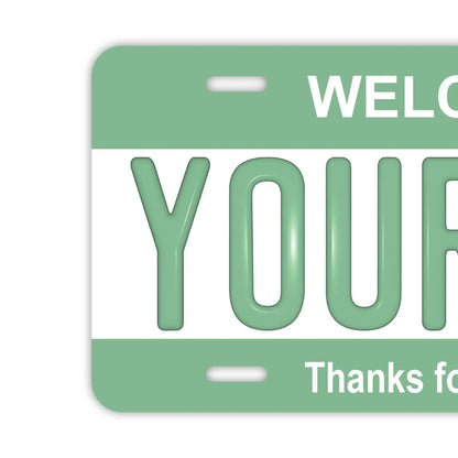 【大・US車用】カラー・グリーン/オリジナルアメリカエンボスナンバープレート おしゃれ表札看板 PL8HERO