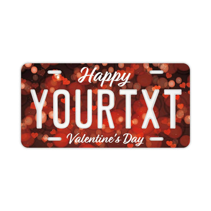 【大・US車用】ハート（バレンタイン）/オリジナルアメリカエンボスナンバープレート おしゃれ表札看板 PL8HERO