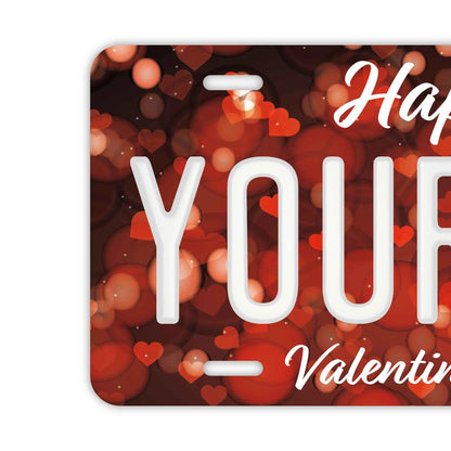 【大・US車用】ハート（バレンタイン）/オリジナルアメリカエンボスナンバープレート おしゃれ表札看板 PL8HERO