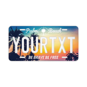 [Large/US Car] Palm Tree/Sunset/Original American Embossed License Plate Fashionable Nameplate Sign
