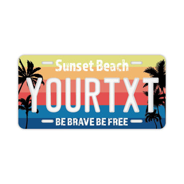 [Large/US Car] Palm Tree/Gradation/Original American Embossed License Plate Fashionable Nameplate Sign