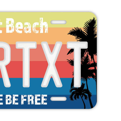 【大・US車用】ヤシの木・グラデーション/オリジナルアメリカエンボスナンバープレート おしゃれ表札看板 PL8HERO