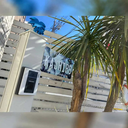 【大・US車用】ヤシの木・スカイ/オリジナルアメリカエンボスナンバープレート おしゃれ表札看板 PL8HERO