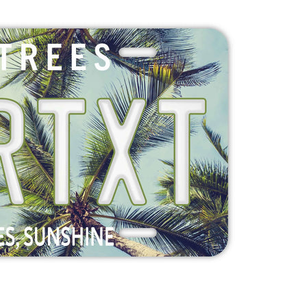 【大・US車用】ヤシの木・スカイ/オリジナルアメリカエンボスナンバープレート おしゃれ表札看板 PL8HERO