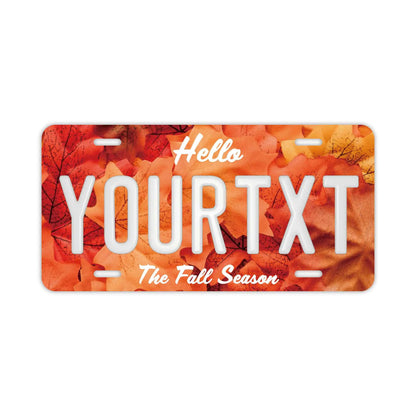 【大・US車用】紅葉・レッド/オリジナルアメリカエンボスナンバープレート おしゃれ表札看板 PL8HERO