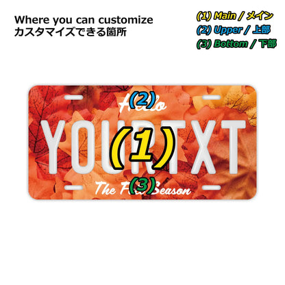 【大・US車用】紅葉・レッド/オリジナルアメリカエンボスナンバープレート おしゃれ表札看板 PL8HERO