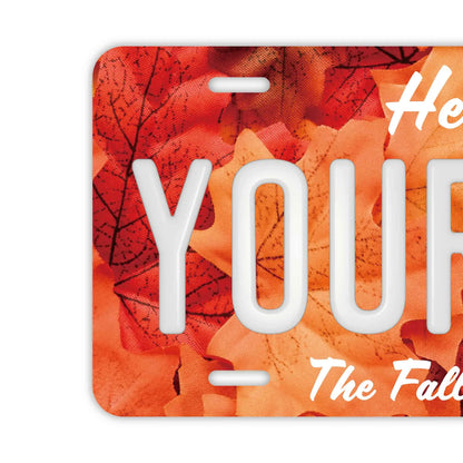 【大・US車用】紅葉・レッド/オリジナルアメリカエンボスナンバープレート おしゃれ表札看板 PL8HERO