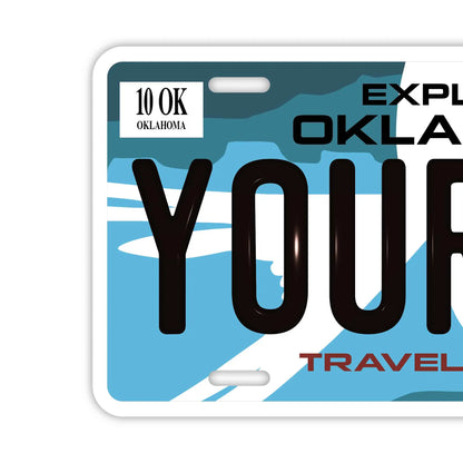 【大・US車用】オクラホマ/オリジナルアメリカエンボスナンバープレート おしゃれ表札看板 PL8HERO