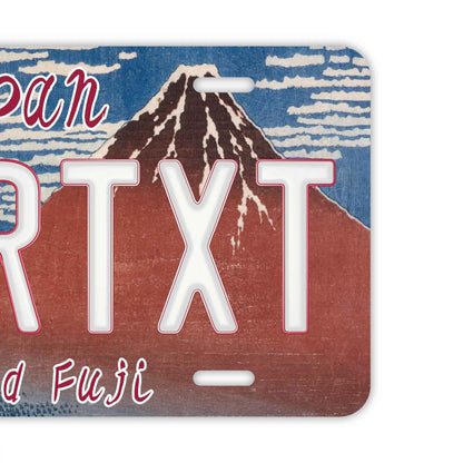 【大・US車用】葛飾北斎・冨嶽三十六景・凱風快晴・赤富士/オリジナルアメリカエンボスナンバープレート おしゃれ表札看板 PL8HERO