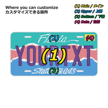 【大・US車用】フロリダ・アート/オリジナルアメリカエンボスナンバープレート おしゃれ表札看板 PL8HERO