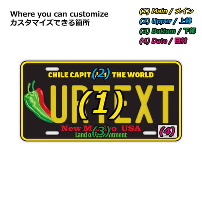 【大・US車用】ニューメキシコ・チリペッパー/オリジナルアメリカエンボスナンバープレート おしゃれ表札看板 PL8HERO