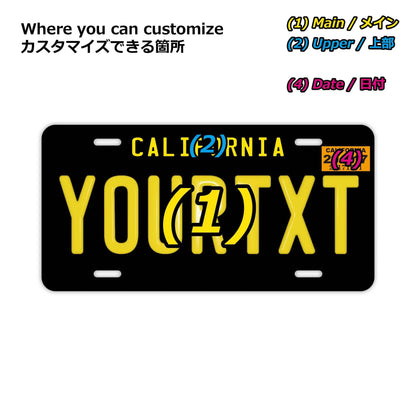 【大・US車用】カリフォルニア1960's/オリジナルアメリカエンボスナンバープレート おしゃれ表札看板 PL8HERO