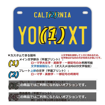 【中・USバイク用】カリフォルニア1970's/オリジナルアメリカナンバープレート PL8HERO
